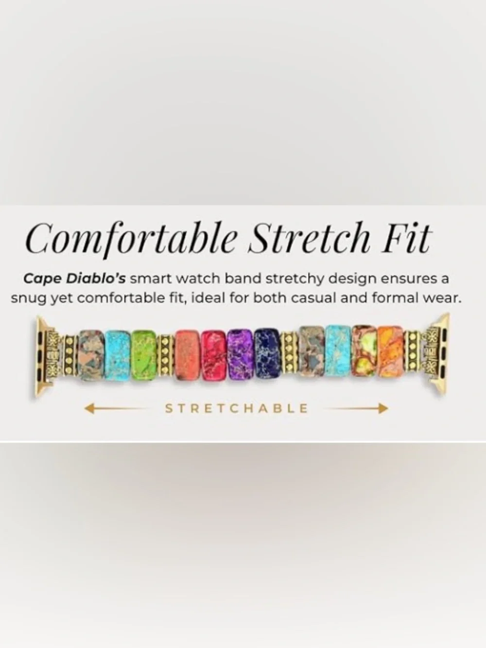 Cape Diablo Multicolor Stone stretch Smartwatch Band